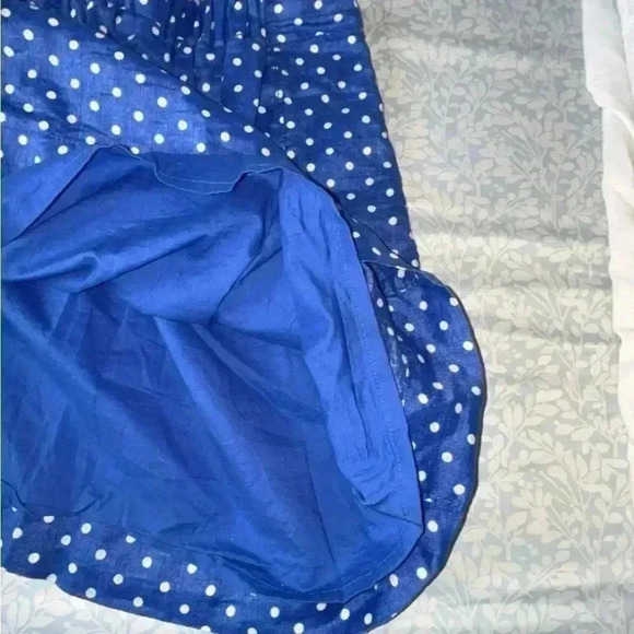 J. Crew Blue & White 100% Linen polka dot high-waisted lined skirt  SIZE 8 - Picture 8 of 12